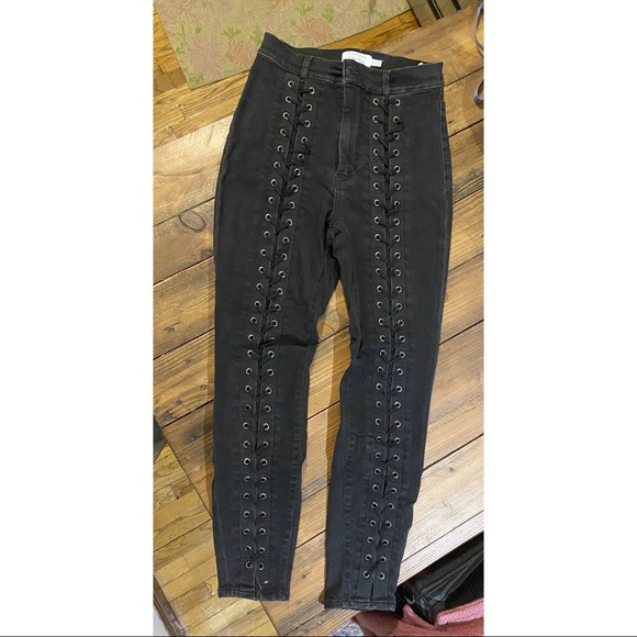 & Other Stories Denim - & Other Stories Black sexy stretchy lace-up cotton skinny jeans 🖤✨